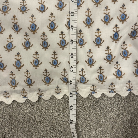 Juliet Dunn sailor blue gold rose tie shoulder maxi dress size medium/large NWOT - Picture 11 of 15